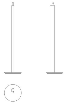Dimensiones de la Lámpara de Pie Metrica Martinelli Luce